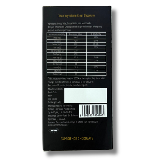 Value Combo - 80% Dark Vegan Chocolate Bars (43 grams - 5 bars)