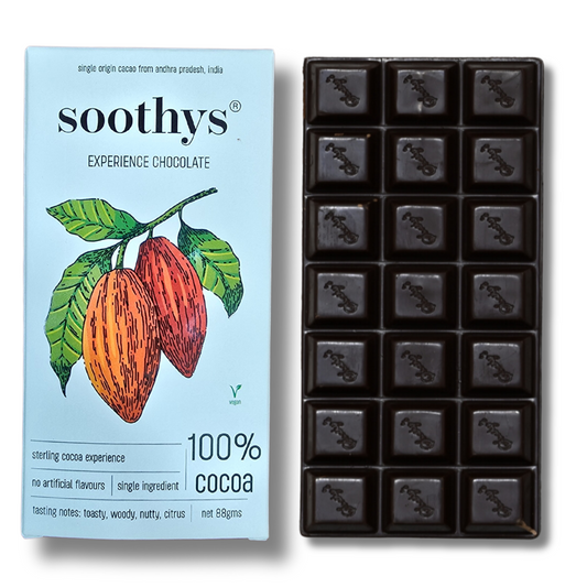 100% Dark Chocolate Bars Vegan | 88gms
