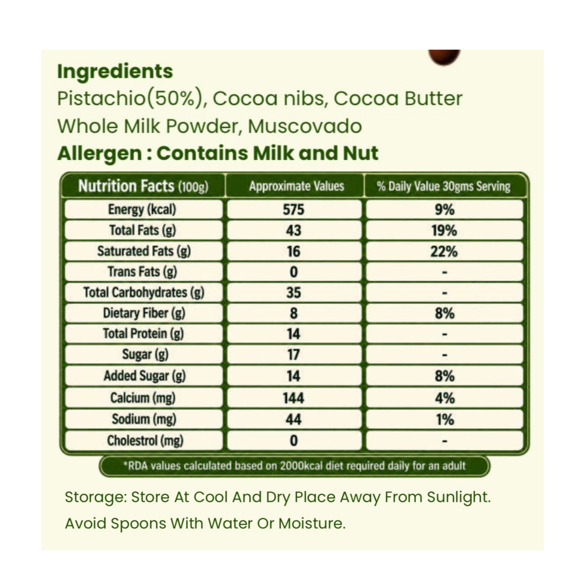 Gourmet Pistachio Chocolate Spread | 200gms