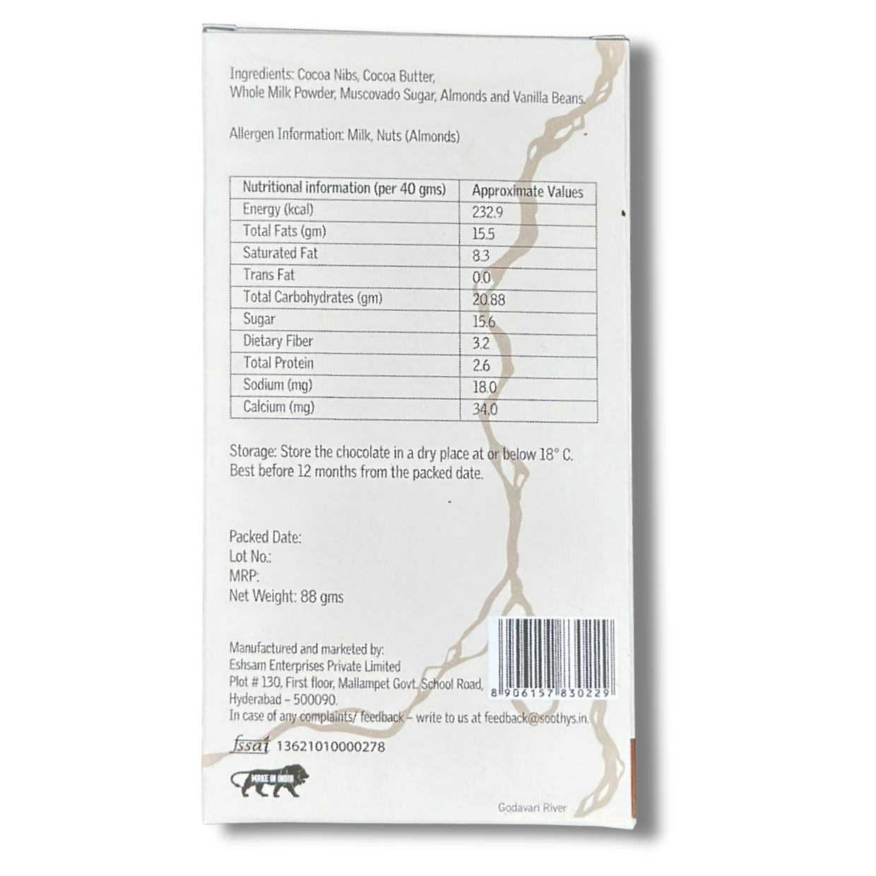 Value Combo - 55% Dark Almond Chocolate Bars (40 grams - 5 bars)