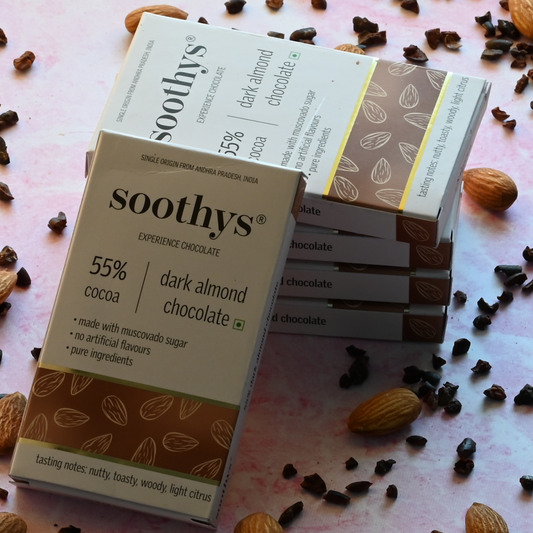 Value Combo - 55% Dark Almond Chocolate Bars (40 grams - 5 bars)