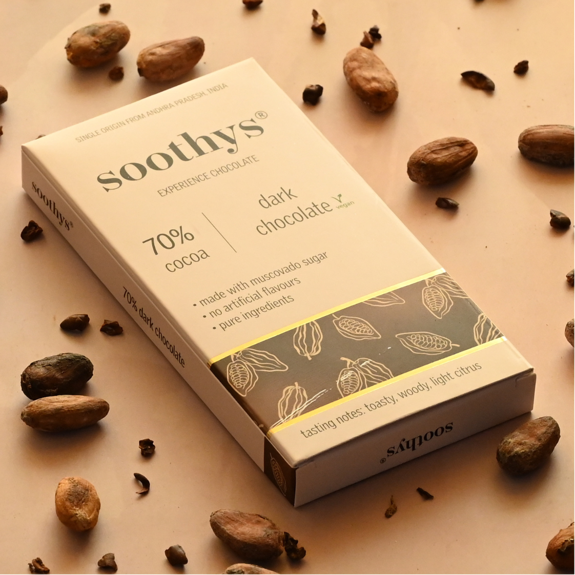 Soothys 70% Dark Vegan Chocolate Bar