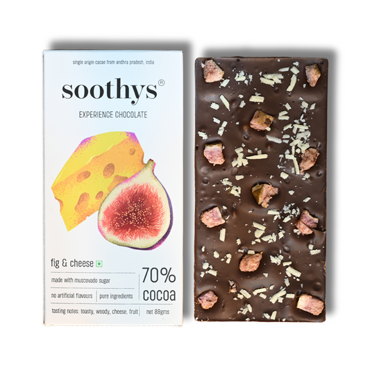 70% Dark Chocolate Bars with Fig and Cheese | 88gms