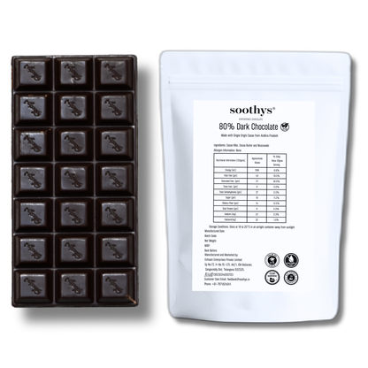 80% Dark Vegan Craft Chocolate Classic Bars | 88gms