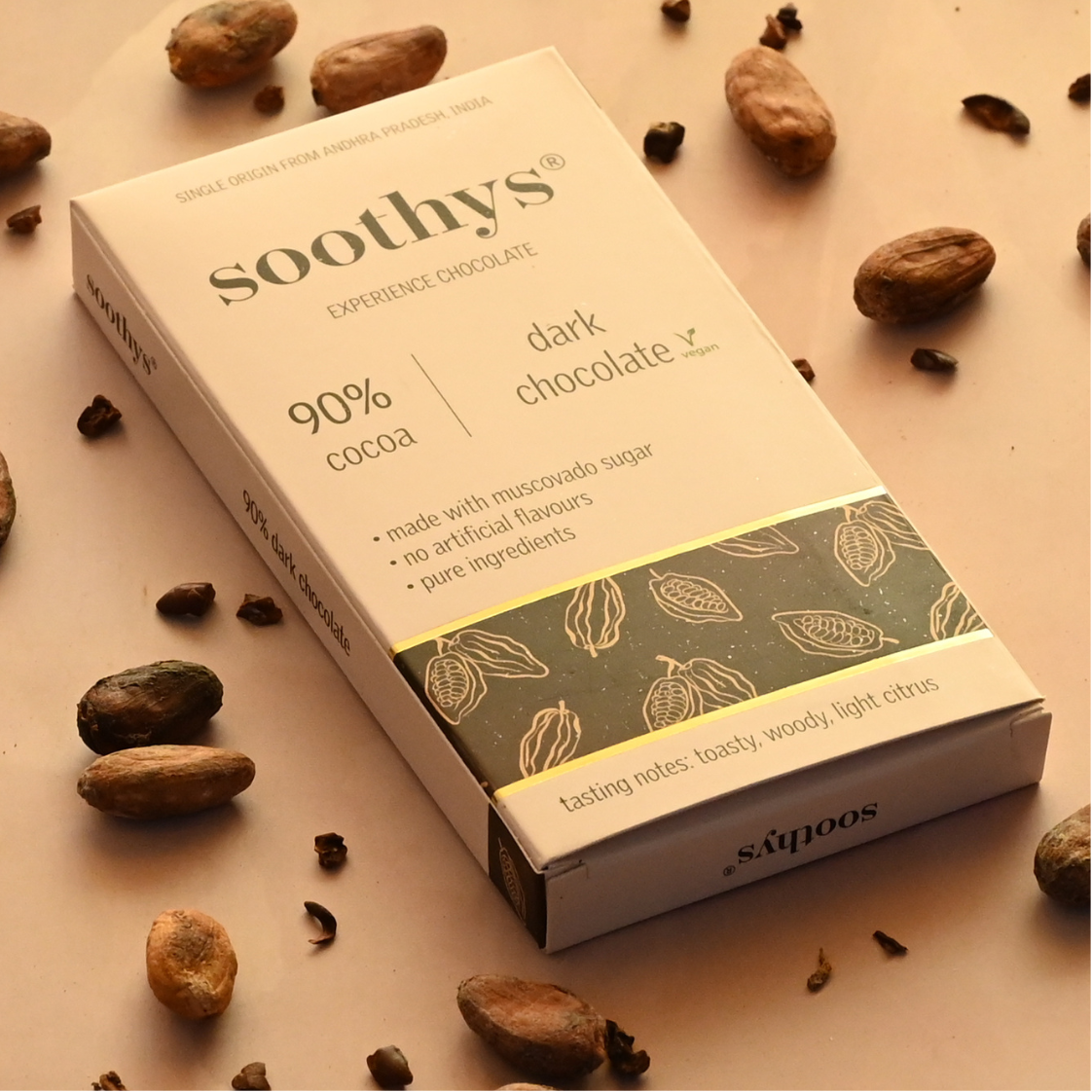Soothys 90% Dark Chocolate Bar Vegan