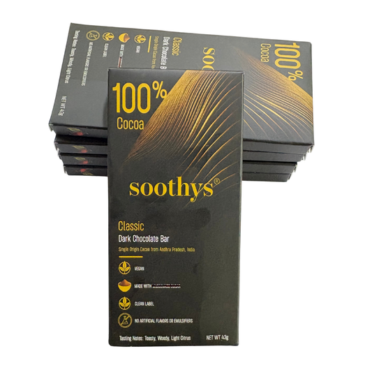 Pack Of 5 | 100% Dark Chocolate Bars Vegan |Sugar Free| 43 gms